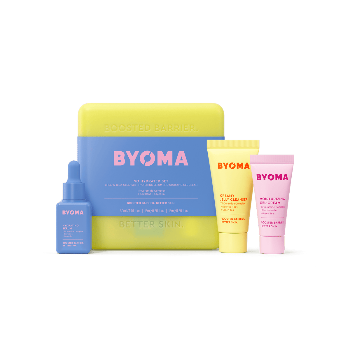BYOMA So Hydrated Set con limpiador, sérum hidratante y crema gel