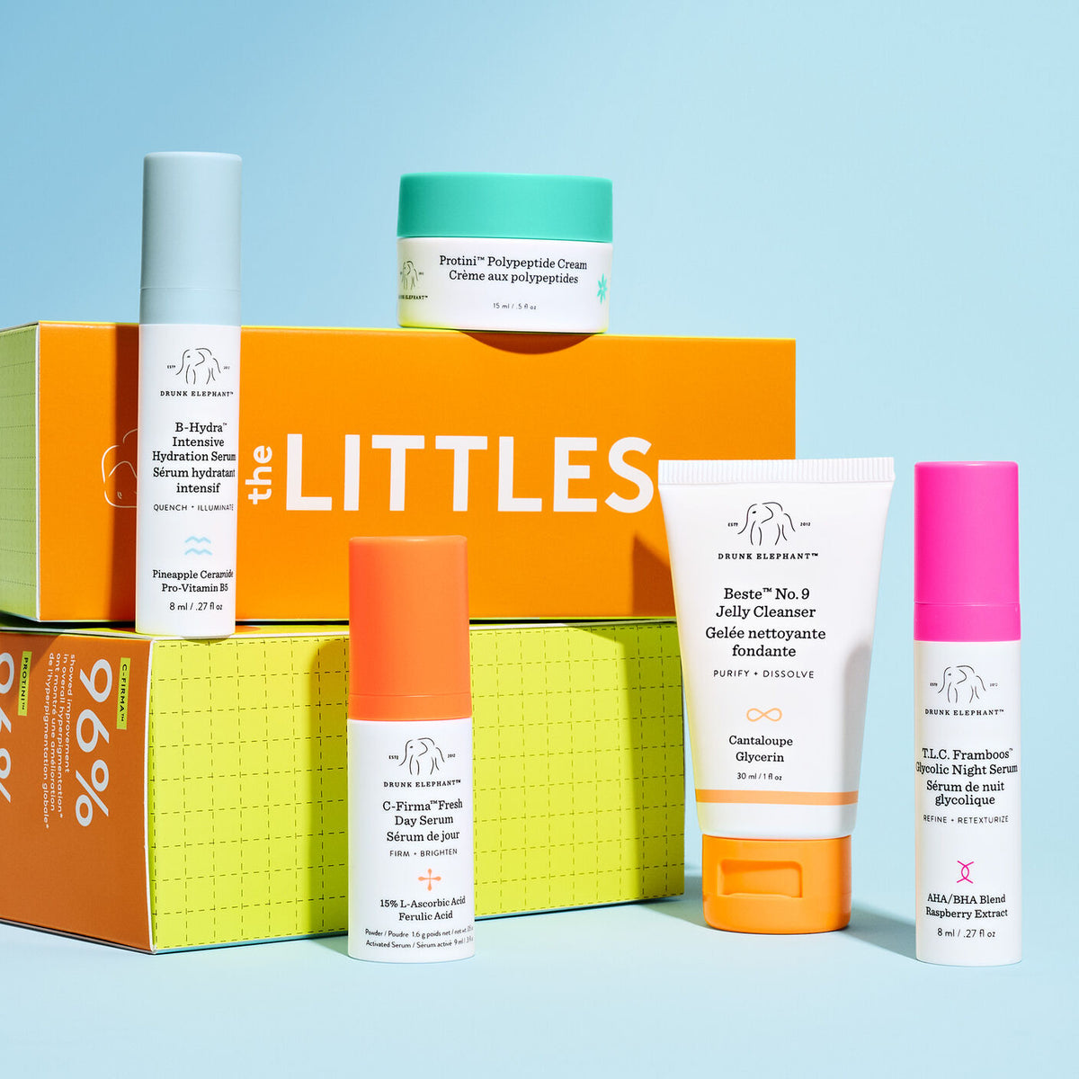 Drunk Elephant The Littles 8.0 kit de productos de skincare en tamaño mini