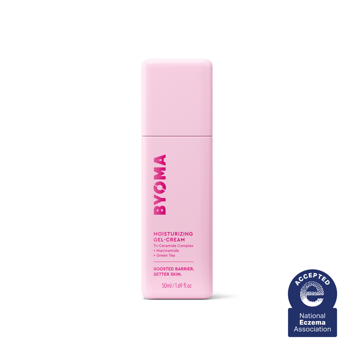 BYOMA Moisturizing Gel-Cream, envase rosa