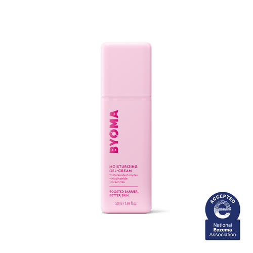 BYOMA Moisturizing Gel-Cream, envase rosa
